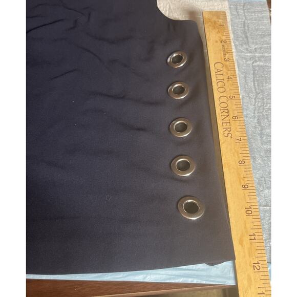 CARMEN MARC VALVO WOMEN'S Dark Blue SLEEVELESS TOP XS Zip Back,Silver Grommets - Picture 7 of 16